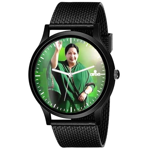 AROA Watch for The Iron Lady Selvi J Jayalalitha Model : 1361 Black Metal Analog Black Strap Watch Green Dial Stylish Watch for Boys (B0CZNWVS8L) Amazon Price History, Amazon Price Tracker