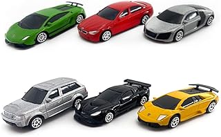 Just For Laughs 6 Diecast Metal Cars, 1:64 Scale Mini Cars, Officially Licensed - Land Rover Sport, Lamborghini Murcielago SV, Chevrolet Corvette, Lamborghini Gallardo Superleggera, Audi R8 V10, BMW