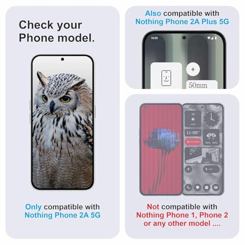 Image of HD Tempered Glass Screen Protector Compatible for Nothing Phone 2A 5G with Edge to Edge coverage and Easy Installation kit