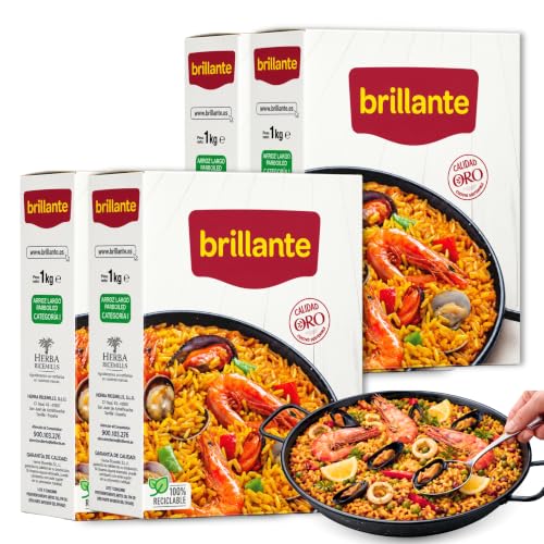 Brillante Arroz Largo Vaporizado, Grano Suelto | 4 Unidades de 1 Kg