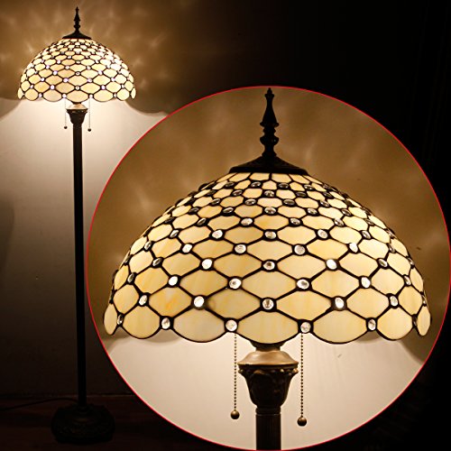 Image of WERFACTORY Tiffany Floor Lamp 64 inch Stained Glass Standing Reading Light