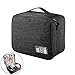 Produktbild INHEMI Universal Elektronische Tasche, Doppelte Schichte Kabel Organizer Tasche für Kabel, Ladegerät, Adapter, Tablet, Maus, SD Karten(Schwarz),4.5Inch