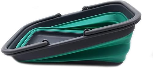 Miniatura 102 de SAMMART SAMMART - Bañera plegable con asa de 9.2L (2.37 galones) - Cesta de picnic portátil al aire libre/cráter - Bolsa de compras plegable - Azul