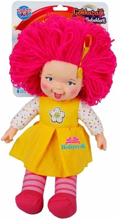 Hediyecik 45 Cm Sevimli Pembe Saçlı Oyuncak Efsane Lahana Bebek, Pembe