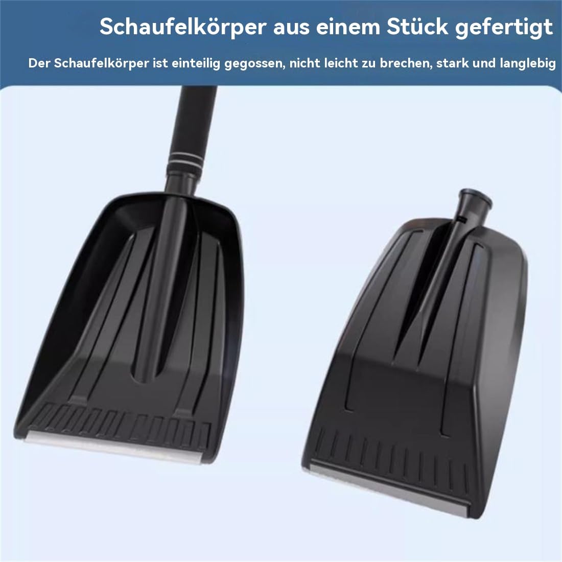 3-in-1 Edelstahl Schneeschaufel abnehmbar – Klappbare Schneeschippe mit Eiskratzer & Besen, kompakt für Auto, Winter, Outdoor, Camping, Notfall