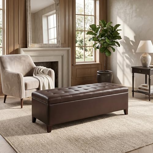 Image of Ottoman with Storage, 51 Inch Large Ottomans Storage Bench