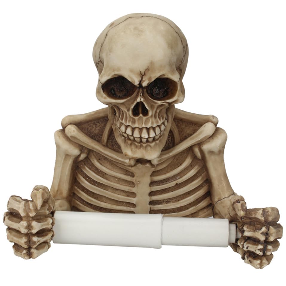 Soporte de pared de calavera para papel higiénico en decoración de baño Halloween
