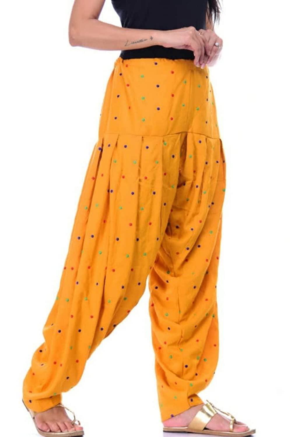 kbnbj Women's Cotton Printed Patiala Salwar Pants Pack of 1 Free Size-picture-16