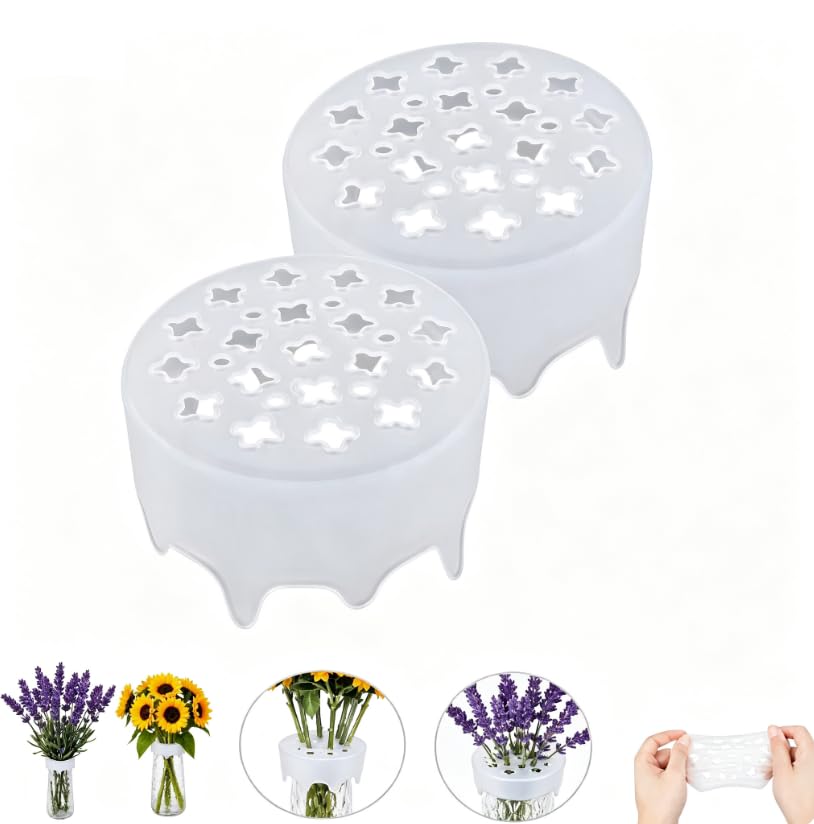 2pcs Silicone Blossom Grid Flower Arranger, New Flower Arrangement Holder