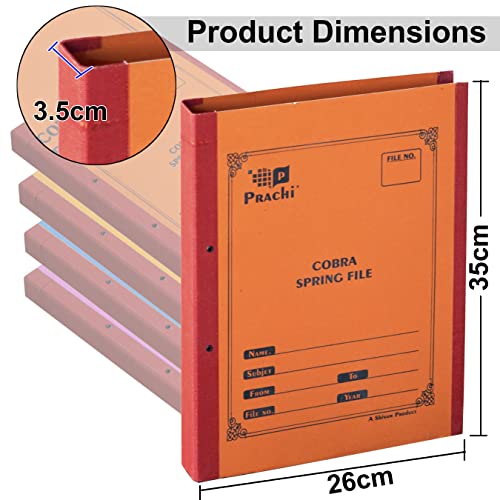 Image of SNDIA 6 Pack Spring Files A4 Size Paper Cobra File, 35 x 26 x 3.5 cm | Document Holder, Certificates Holder, Color May Vary