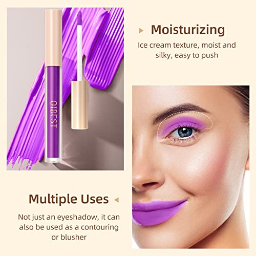 Sumeitang Colored Liquid Matte Eyeshadow, Purple High-Pigmented Smooth Cream Eyeshadow Stick, Lightweigh Quick-Drying Waterproof Long Lasting For Women Eye Or Lip Colorful Makeup(#12) #TOP4