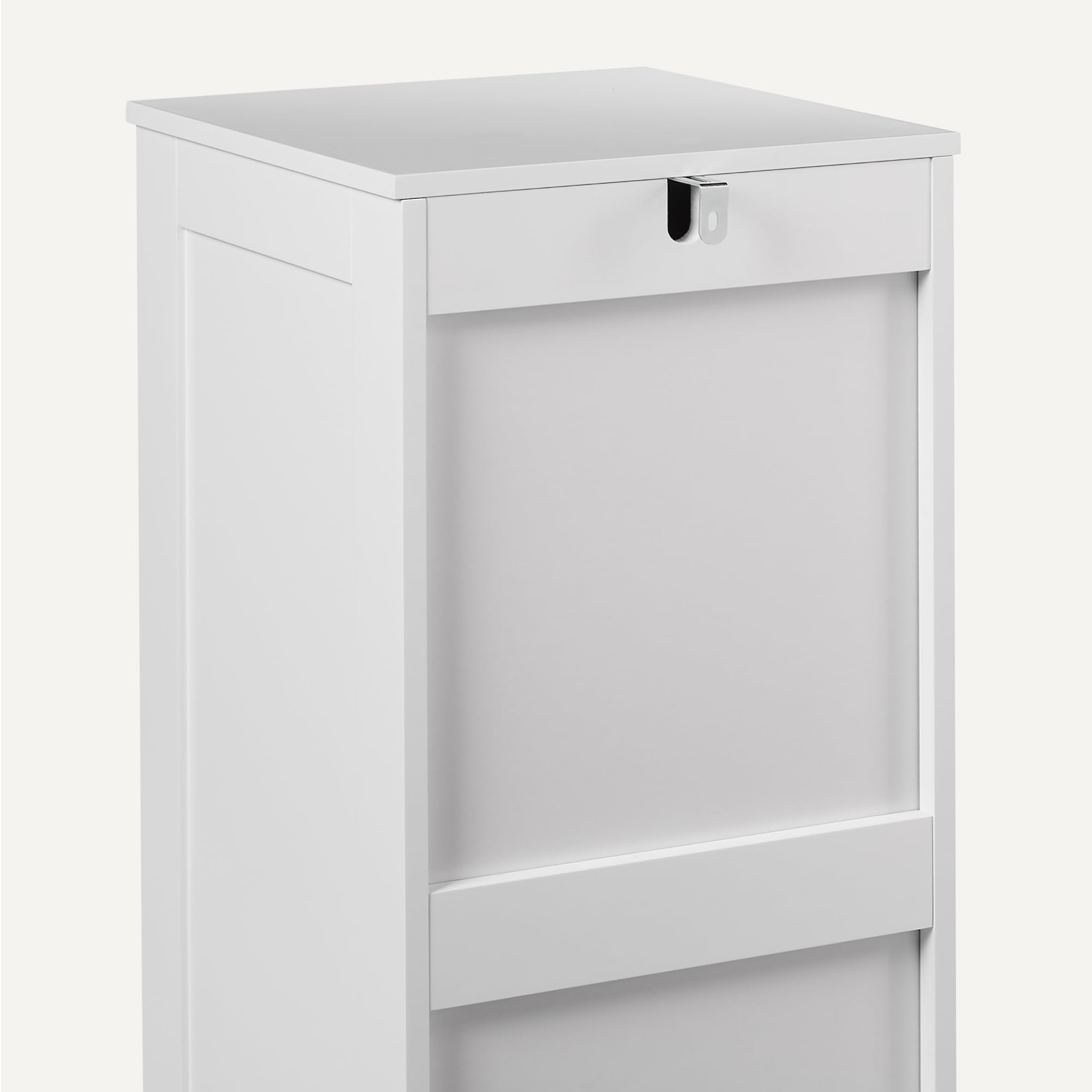 Amazon Basics Mobile da Bagno con 4 Cassetti, Mobile Sottolavabo, Struttura in MDF, Bianco, 30cm x 30cm x 82cm