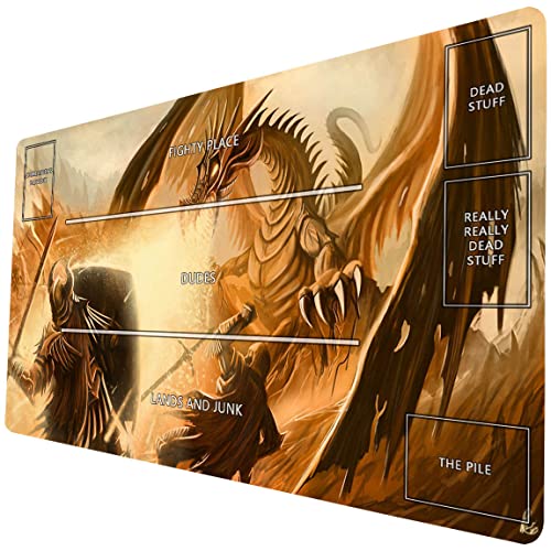 Mtg Magic Card Playing Mat 14" X 24" Mtg Zones Playmat Board Game Trading Card Game Mats(Dragons Game)(0499) #TOP30