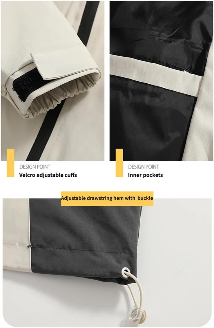 Unisex 3 in 1 Winter Jacket with Removable Padded Liner Water Repellent Casual Hooded Coat