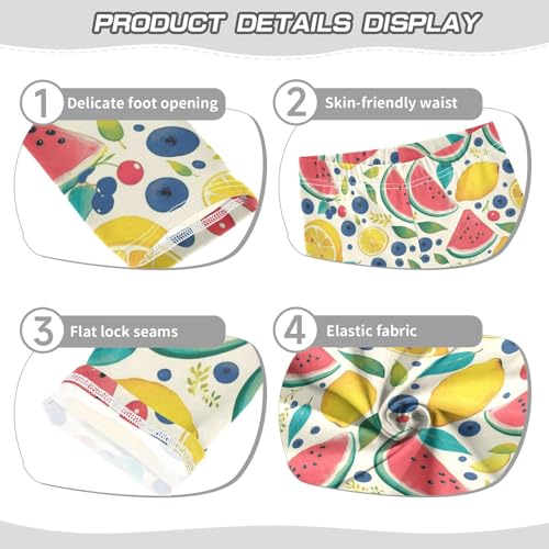 Girls Leggings Watermelon Blueberry Lemon Kids Length Leggings Pants Toddler Athletic Soft Tights Trousers 4T3