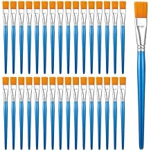32 Pcs 1 Inch Flat Paint Brushes for Acrylic Painting Watercolor Large Acrylic Paint Brush Artist Painting Brush with Wooden Handles for Acrylic, Watercolor, Oil, Crafts, Face Body Art