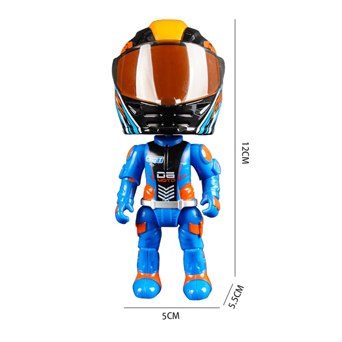 Doyomtoy Figure di motociclisti, caschi da moto in lega, giocattoli da corsa trasformabili, regali, decorazioni