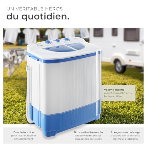 Mini machine à laver portable essorage compacte tectake 4.5kg - 3