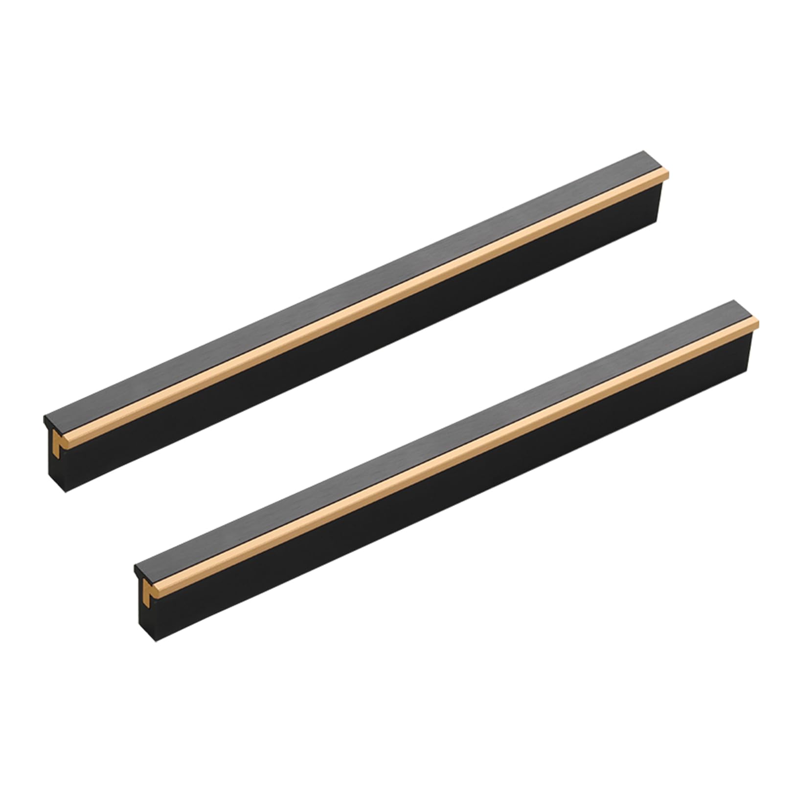 Poignées de porte de placard de cuisine ergonomiques en alu noir pour grand meuble