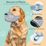 SHUOHONG Hunde Maulkorb, Nylon-Mesh, Atmungsaktiv und Bequem, Maulkorb für Große Hunde mit Verstellbaren Trägern (Grau-XXL)