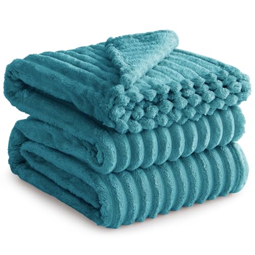 RUIKASI Kuscheldecke Flauschig Decke Türkis - 220x240cm XXL Fleecedecke Sofadecke Couchdecke für Wohnzimmer Deko Blanket, Weiche Wolldecke Warme...