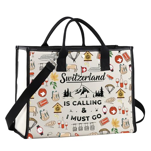 Switzerland Travel Gift Switzerland Is Calling And I Must Go Travel Tote Bag Europe Trip Gift for Traveller