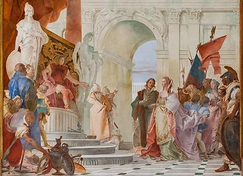 Toile La magnanimité de Scipion reproduction de chef-d'œuvre italien pour salon de maître 60x90cm