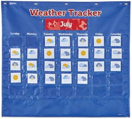 Learning Resources Weather Tracker Pocket Chart ,102 Pieces ,Ages...