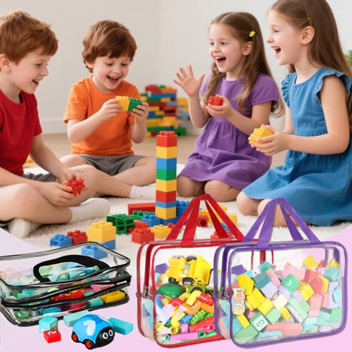 Bolsas de juguetes transparentes para mantener el orden en los juegos de mesa del salón 5