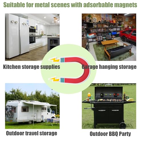 Gyghaoho Magnetic Utensil Holder Hooks, Wall Mount Utensil Hanging Storage, Magnetic Hook Rack For Refrigerator thumb #5