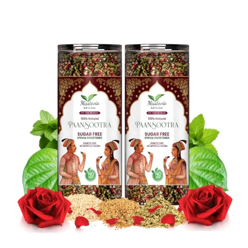 Image of Misstevia Meetha Paan Mukhwas | Sugar Free Stevia Sweetened Mouth Freshener | No Added Sugar After Meal Snack | Natural Paan Flavour | Premium Mukhwas (Pack of 2)