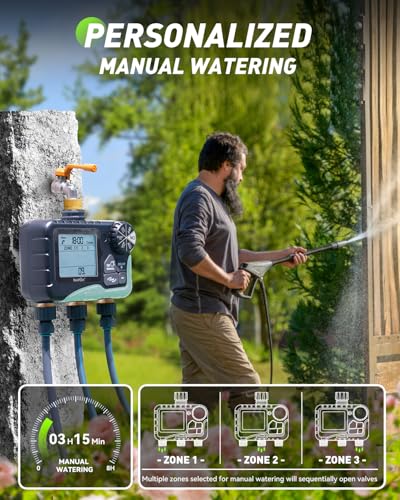 Minuteur d'eau retard de pluie RAINPOINT programmateur 3 zones étanche IP65 - 6