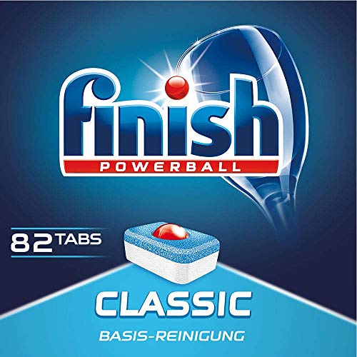 Preisvergleich Produktbild Finish Classic Spülmaschinentabs, phosphatfrei Geschirrspültabs mit Powerball für die Basis-Reinigung des Geschirrs Großpackung mit 82 Finish Tabs