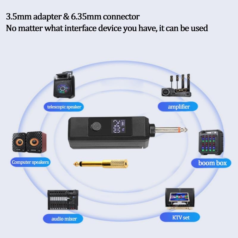 2.4G Wireless Ring Microphone System for Harmonica, Flute, Xiao, Hulusi, Ocarina, Suona——65ft Range Mini Clip-On Mic with Digital Screen & Noise Reduction for Wind Instruments Performance