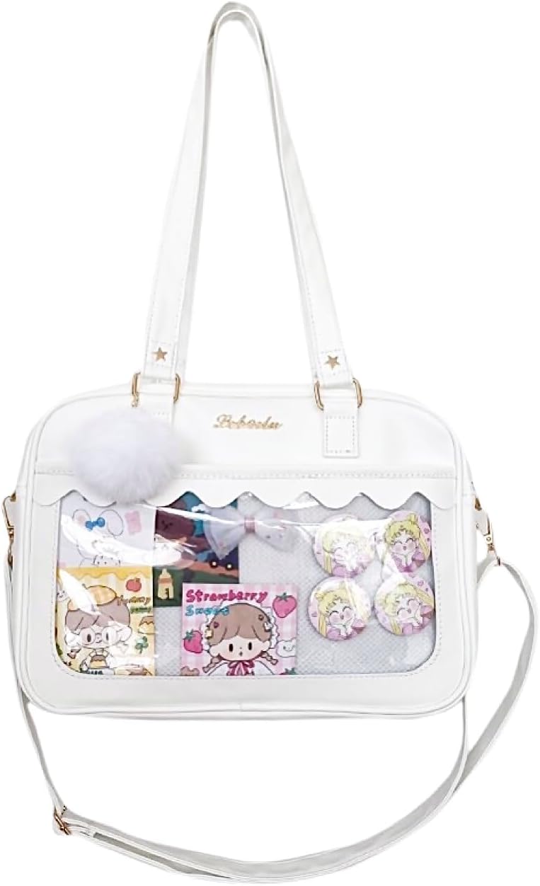 Cute Ita Bag Multi-Purpose Crossbody Bag Messenger Bag Shoulder Tote Bag Purse Kawaii Anime Pin Display Bag for Cosplay