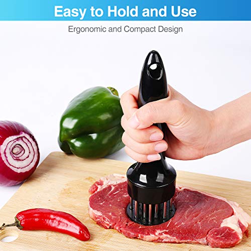 Vovoly Meat Tenderizer Tool, Premium Meat Tenderizer, Stainless Steel 24 Sturdy & Sharp Needle, Easier-Use For Kitchen Cooking Tenderizing Steak Beef Poultry Bbq & Marinade Than Meat Hammer Mallet. #TOP1