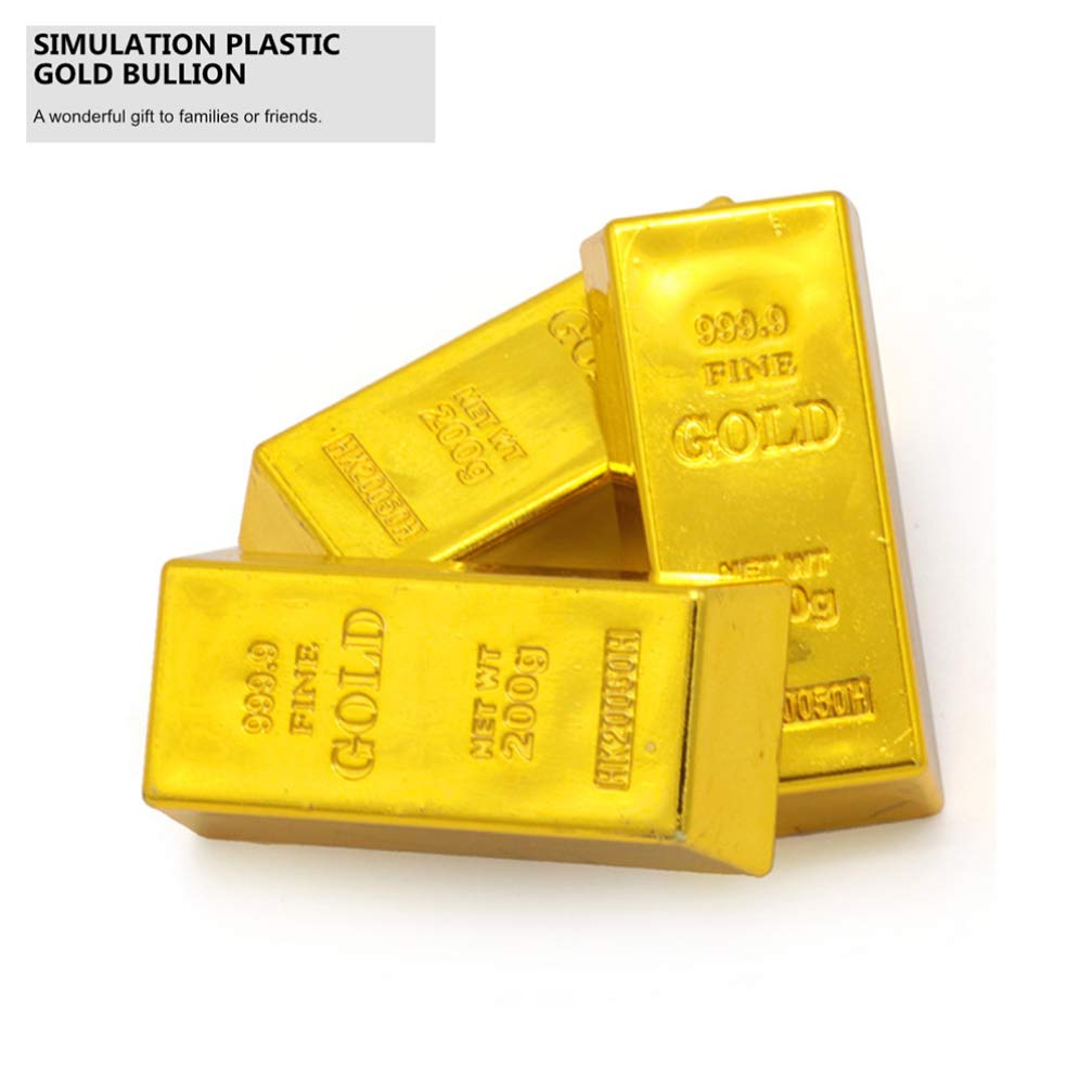 BESTOYARD 5pcs Fake Gold Bar Replica Gold Bar Fake Golden Brick Bullion