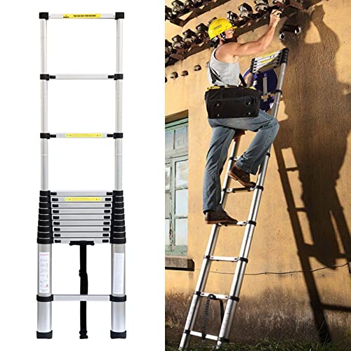 Escalera telescópica telescópica de 3,8 m, 3,2 m, 5 m, 6,2 m, 2,6 m, 2 m, 6 m, 7 m, 8 m, escaleras Extensibles de Aluminio para el hogar, en la azotea, RV, hogar, Trabajo al Aire Libre, Carga 330 LB