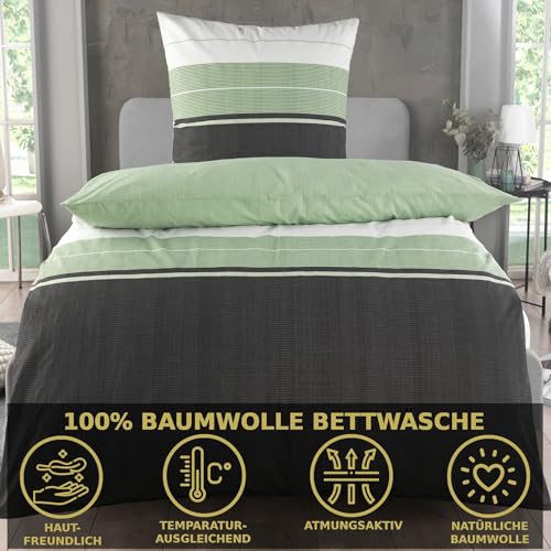 MALIKA Oeko-TEX Bettwäsche Renforcé 135x200 Baumwolle, Reißverschluss, идеale Nachtluft, Familie, Hochzeitsgeschenk