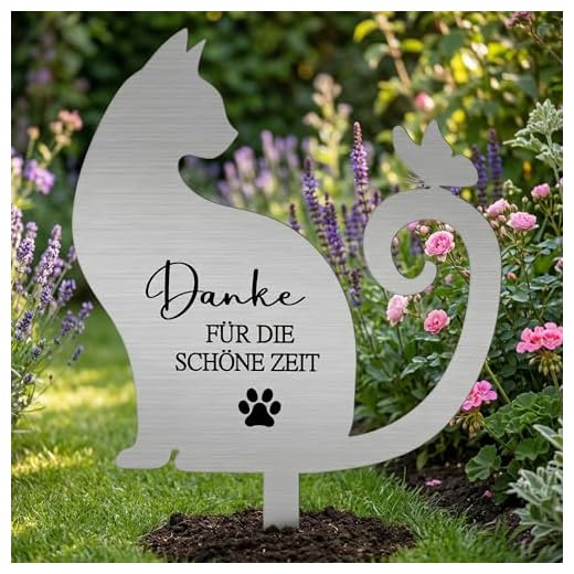 Namalu Metal Gedenktafel Katze Grabplatte