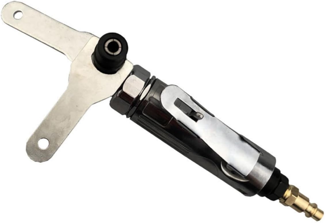 Uonlytech Pneumatic Engraving Machine 90 Degree Air Grinder Polishing Tool with Metal Pressure Plate and Single-handed Grip for Rust Removal and Surface Grinding