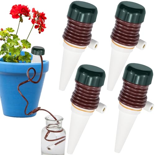 NAROSEBE 4 PCS Picos de Riego Automático Maceta Dispensador de Agua para Plantas Dispositivos de Riego de Plantas Autorriego para Macetas Kit Riego por Goteo Botella Set para Plantas en Vacaciones