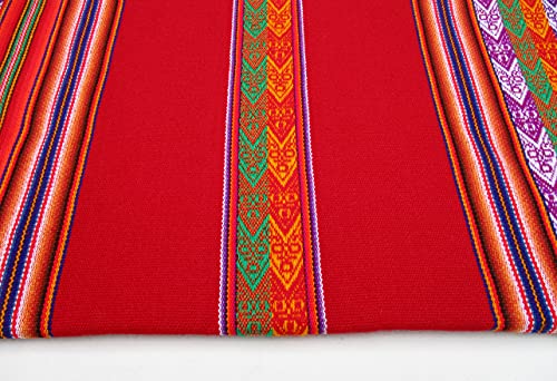 Tablecloth Art Break Inka Peruvian Fabric Native Table Cover 48 Inches X 42 Inches Peru Bolivia Ecuador (Red), Medium, Tc001 #TOP2