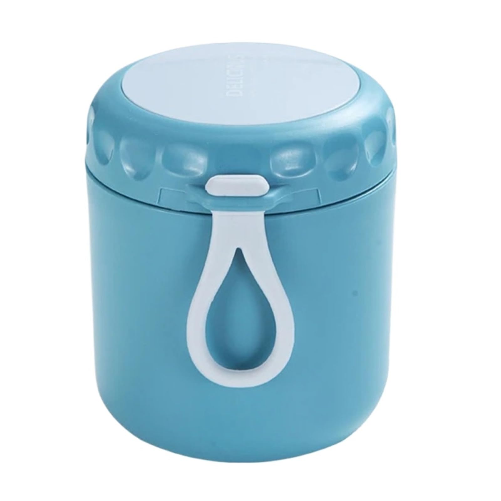 Genérico Tarro de comida redondo con lazo colgante portátil, contenedor sopa compacto mano for embalaje diario comidas al aire libre(Blue)