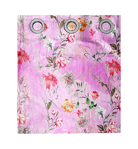 Image of Ultimate Trends 270 GSM Premium Room Darkening Curtains with Tie Back and Diamond Eyelets Set of 2 Panels (5 L x 4 W Feet, Light Pink)