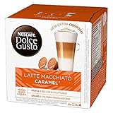 MACCHIATO: Eine Kombination aus drei Schichten, mit zartem Milchschaum, kräftigem Espresso und Milch mit einer Caramel-Note, für den idealen Kaffee-Genuss