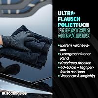 Auto Politur Set | Sonax Polish & Wax Color Schwarz 250ml Autopolitur + Polierschwamm + Poliertuch | Polierpaste für dunkle Metalliclacke zur Entfernung kleiner Kratzer | Polierset – Ansicht 5
