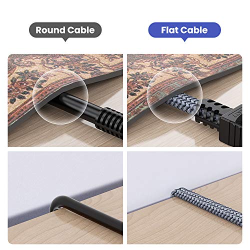 6.6FT/2M Shielded Cat 7 Ethernet Cable,Snowkids Professional Gold-Plated RJ45 Network Flat Cable, for Network Switches, Routers, PS4,Hubs and Other, Backward Compatible with Cat6/Cat 5e/Cat 5