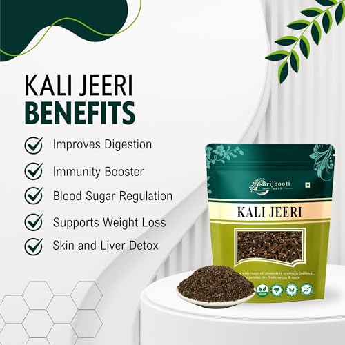 BrijBooti Kali Jiri 100 Gram - Kaali Jiri - Kadwa Jeera - Kali Jeeri Natural Black Cumin Seed