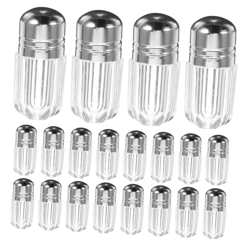 SOPOTUTU 20pcs Empty Pill Bottles Caps Small Refillable Plastic Containers for Travel Medicine Storage and Organization